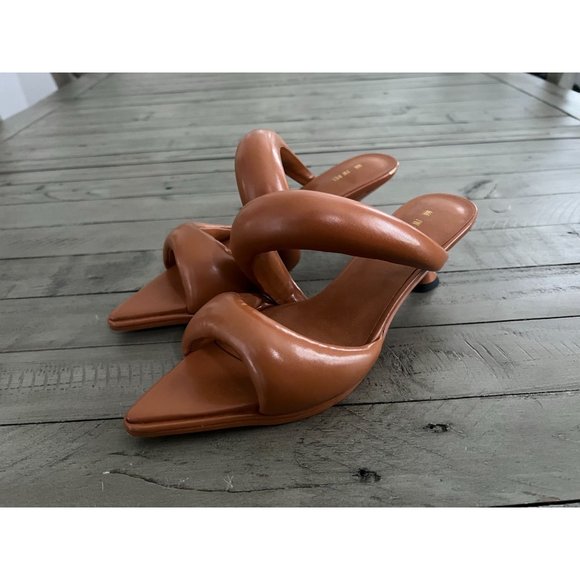 NEW JW PEI Sara Kitten Heel Mule - Caramel Brown Vegan Leather - Size 38 8 - Picture 11 of 14